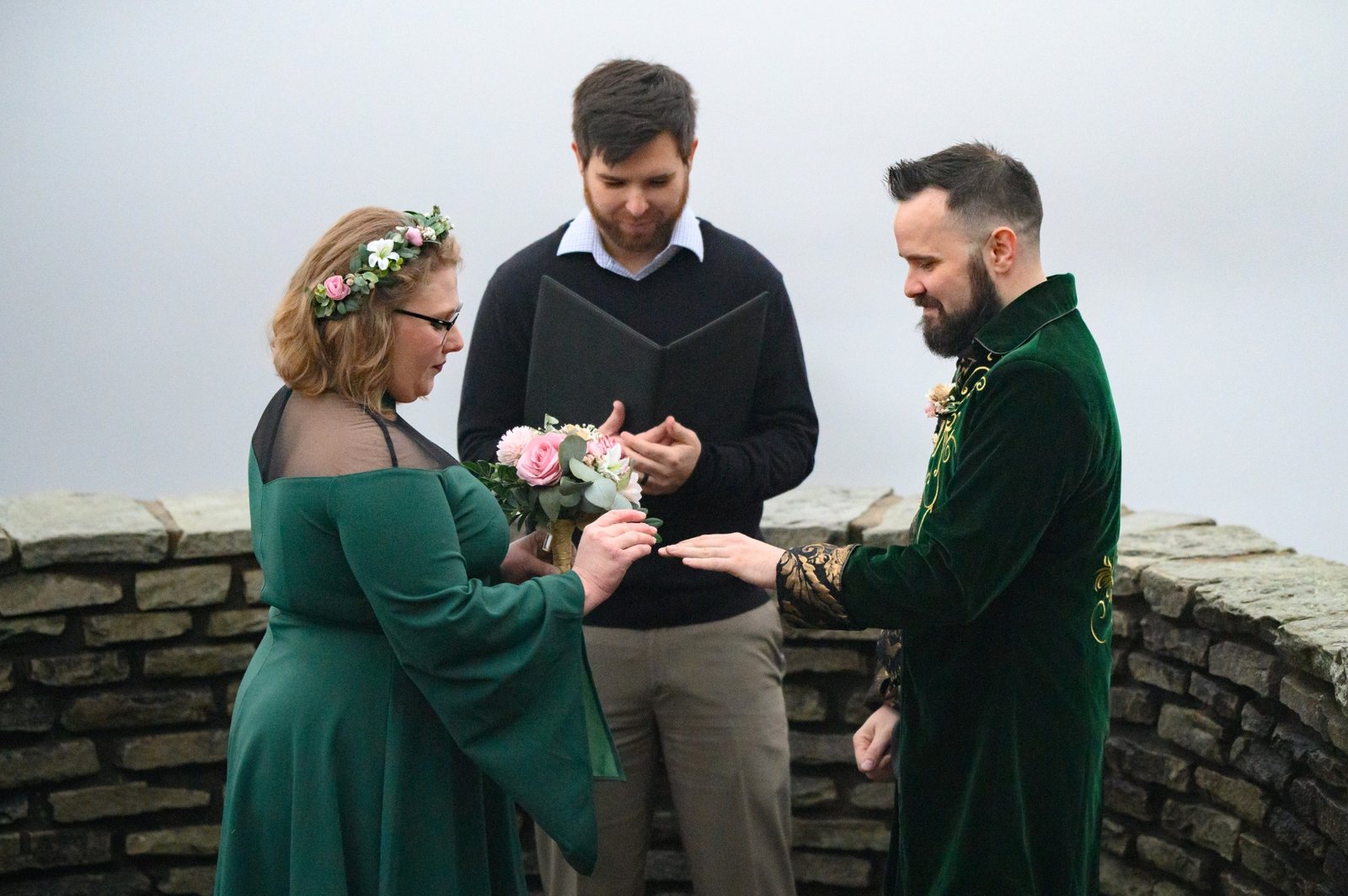 Mountain elopement ceremony at Wiseman's View in Pisgah National Forest